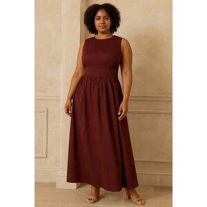 WeWoreWhat Burgundy Maxi Dress Sleeveless Waistband Size  size s